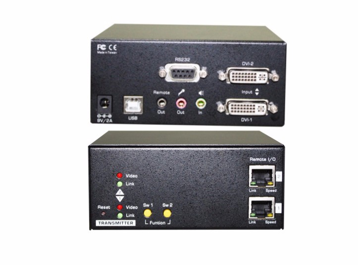 宜坤（EAKUN）DVI KVM 双屏延长器，USB 2.0，音频 & 麦克风